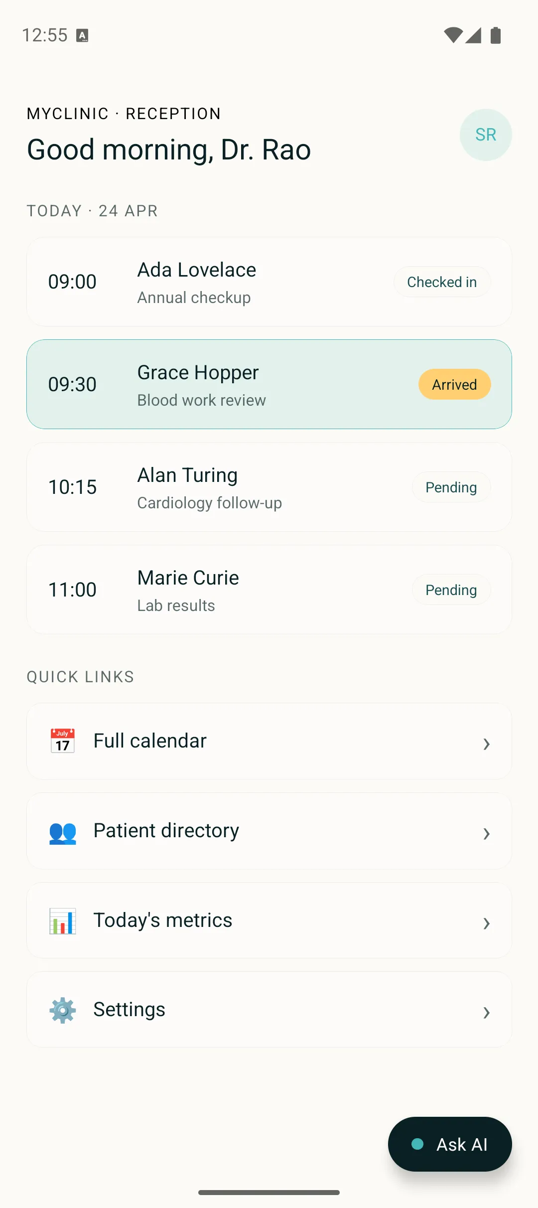React Native host with Ask AI pill