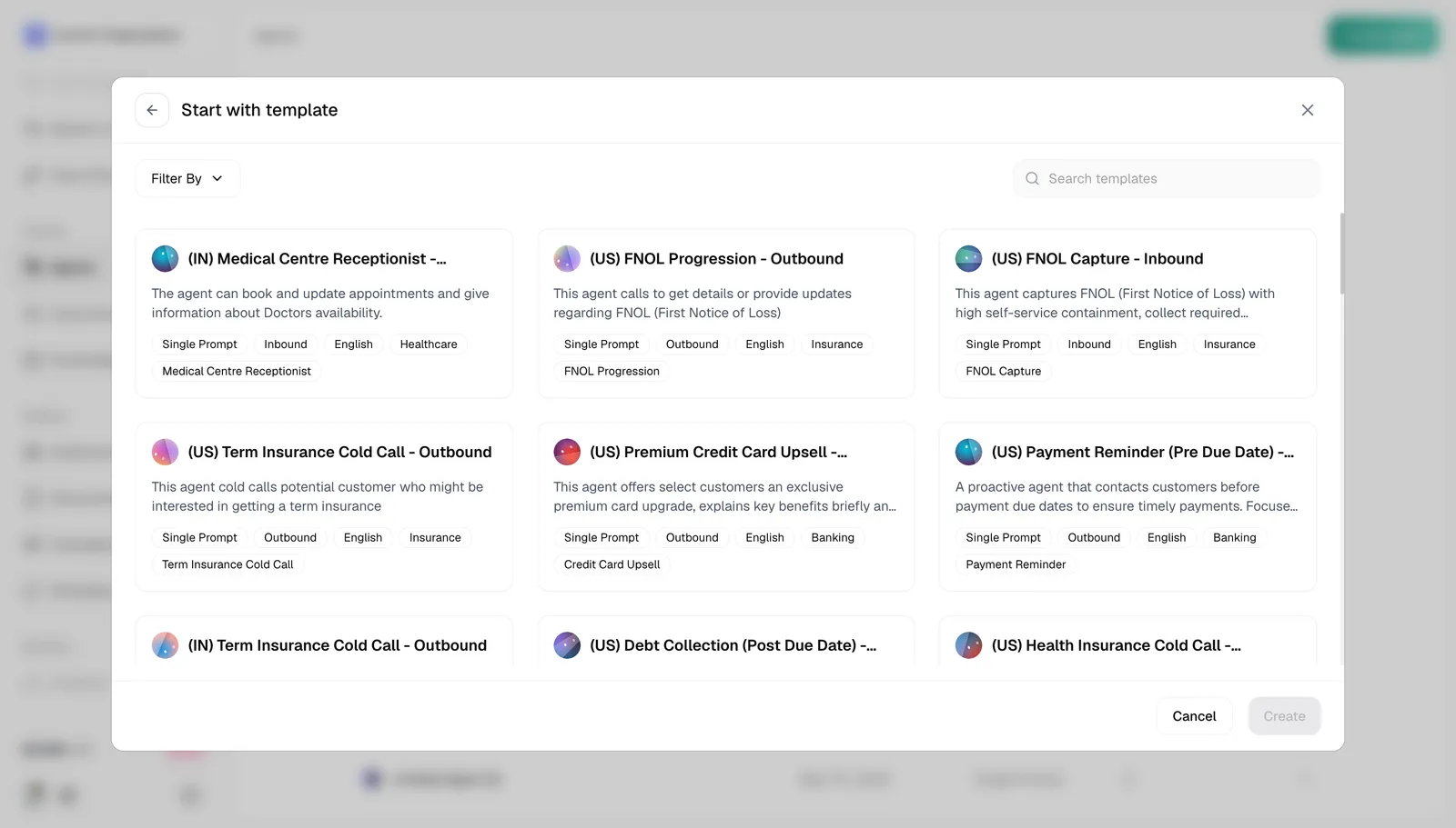 Browse and select a template that fits your use case